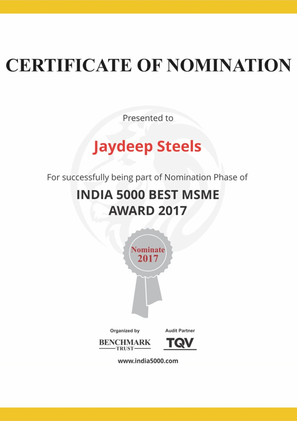 Nomination Certificate